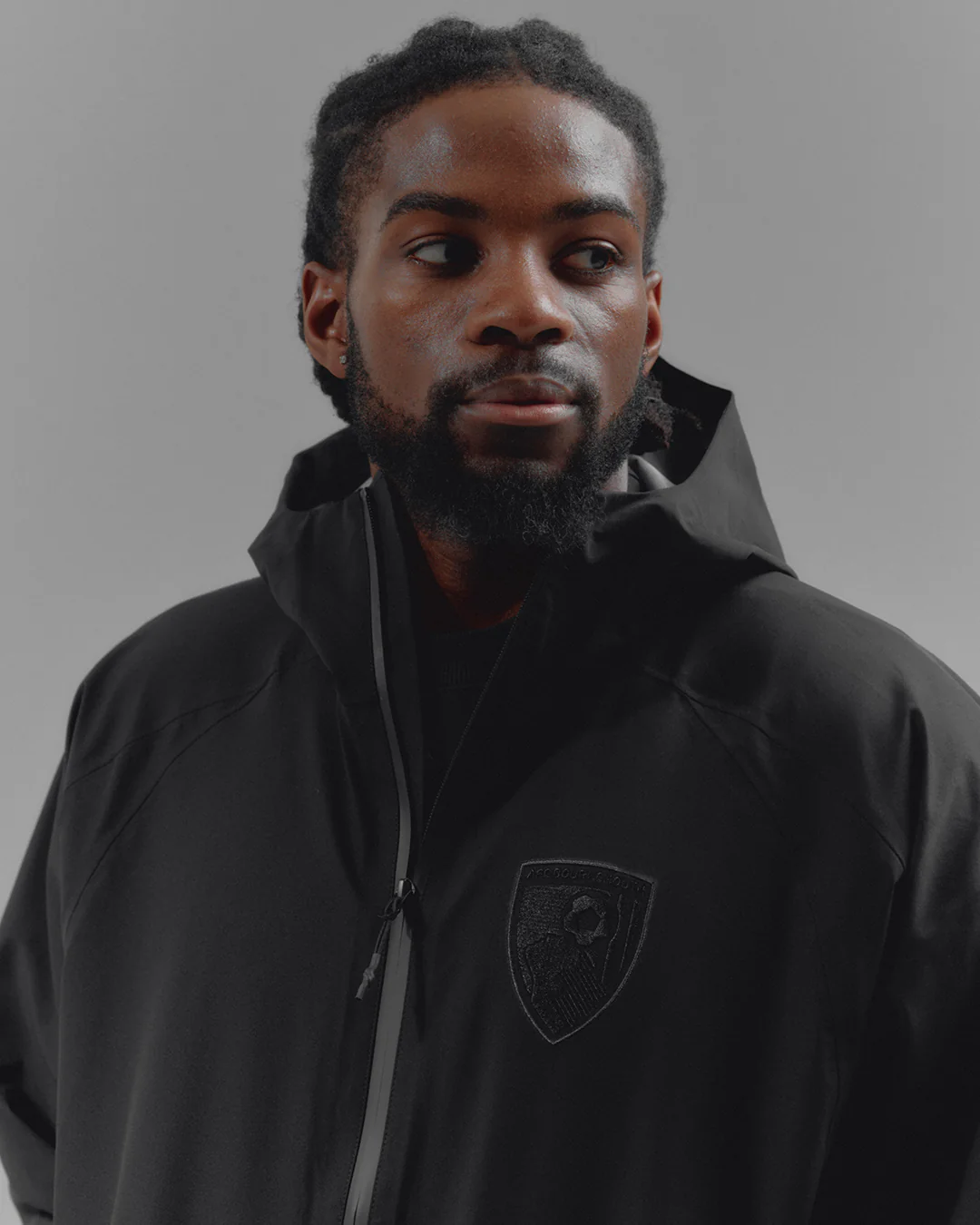 AFC Bournemouth Black Waterproof Hooded Jacket - Image 8