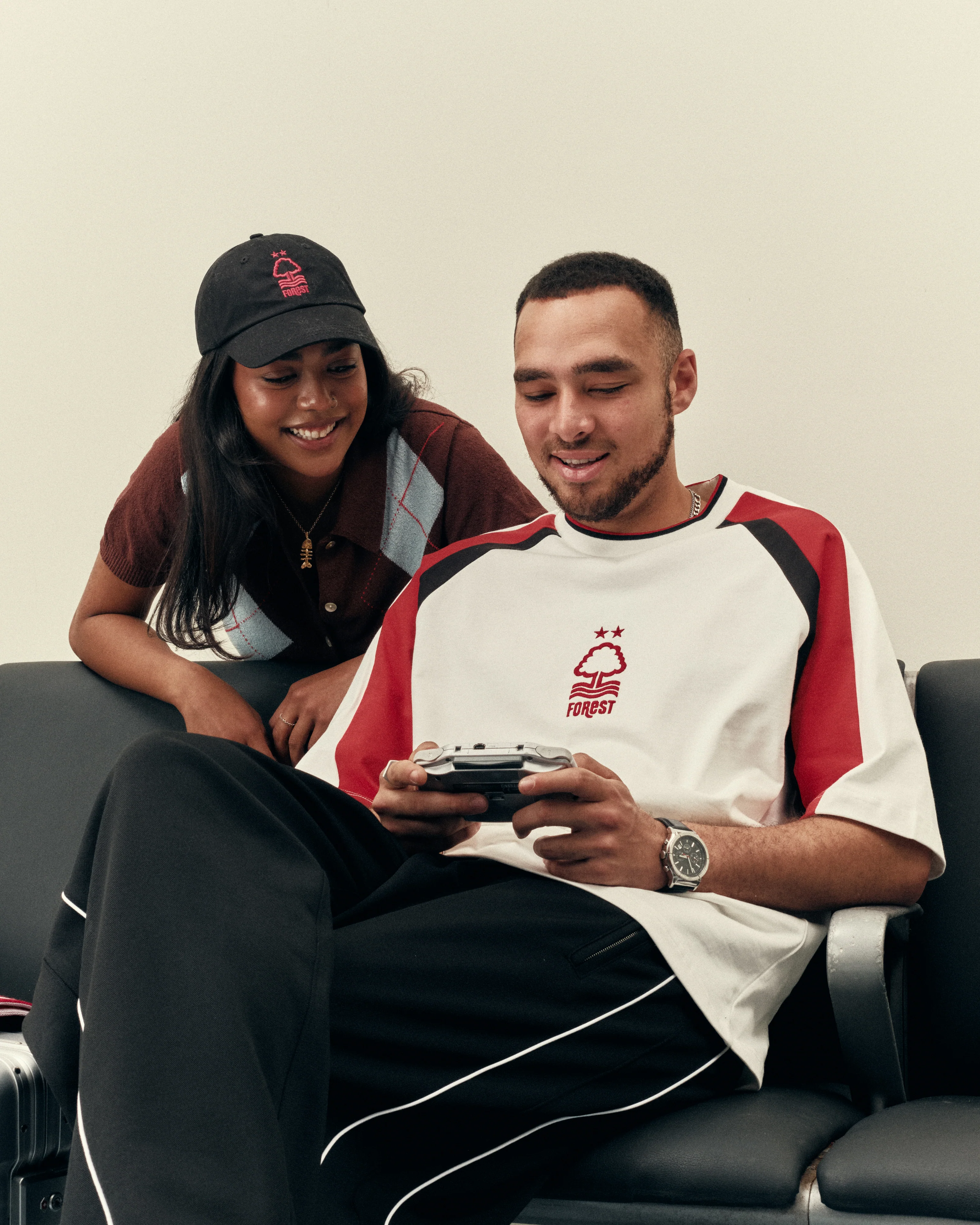 Forest 90s Oversized Panelled White Tee - Image 7