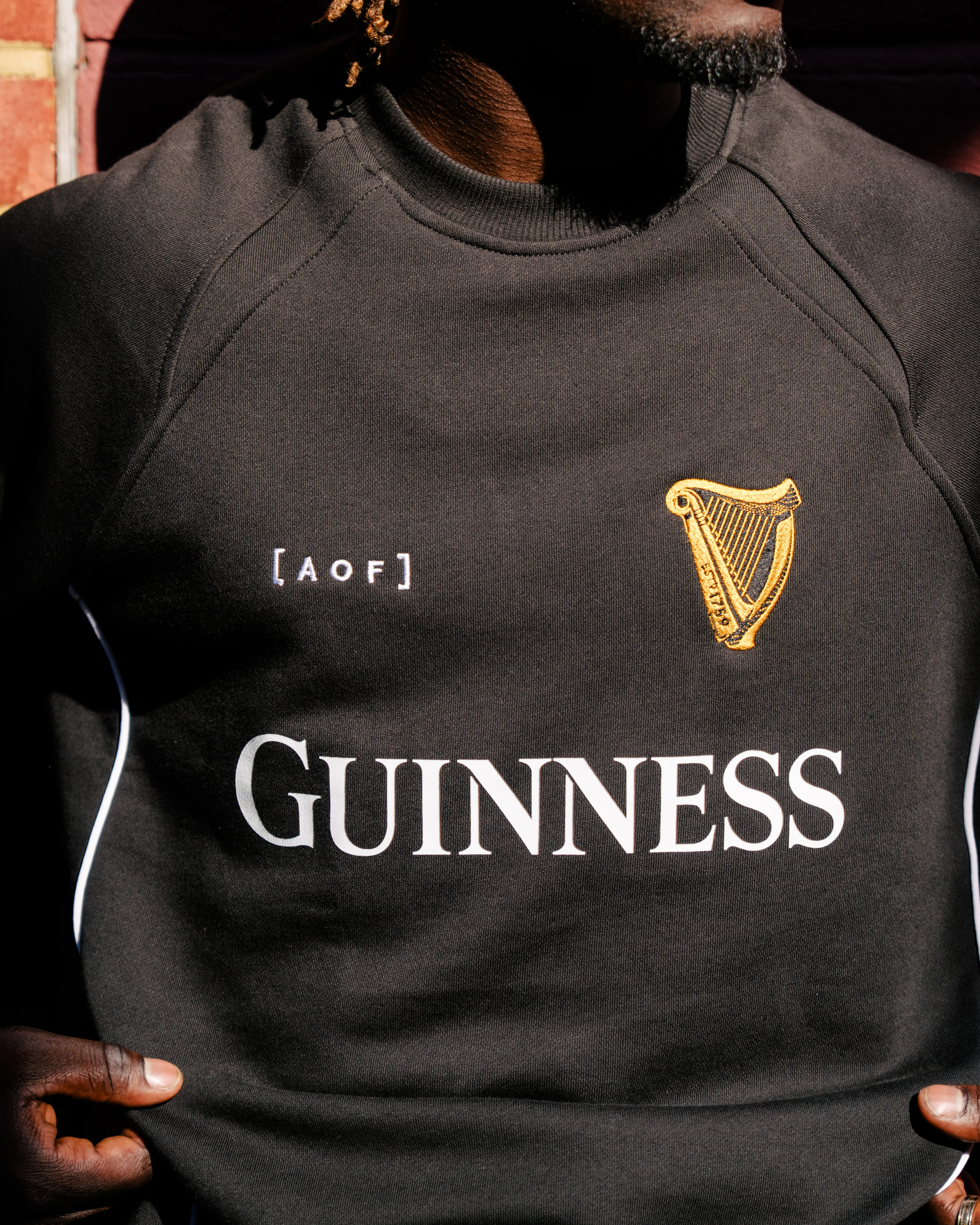 Guinness Panelled Black Sweat - Image 3
