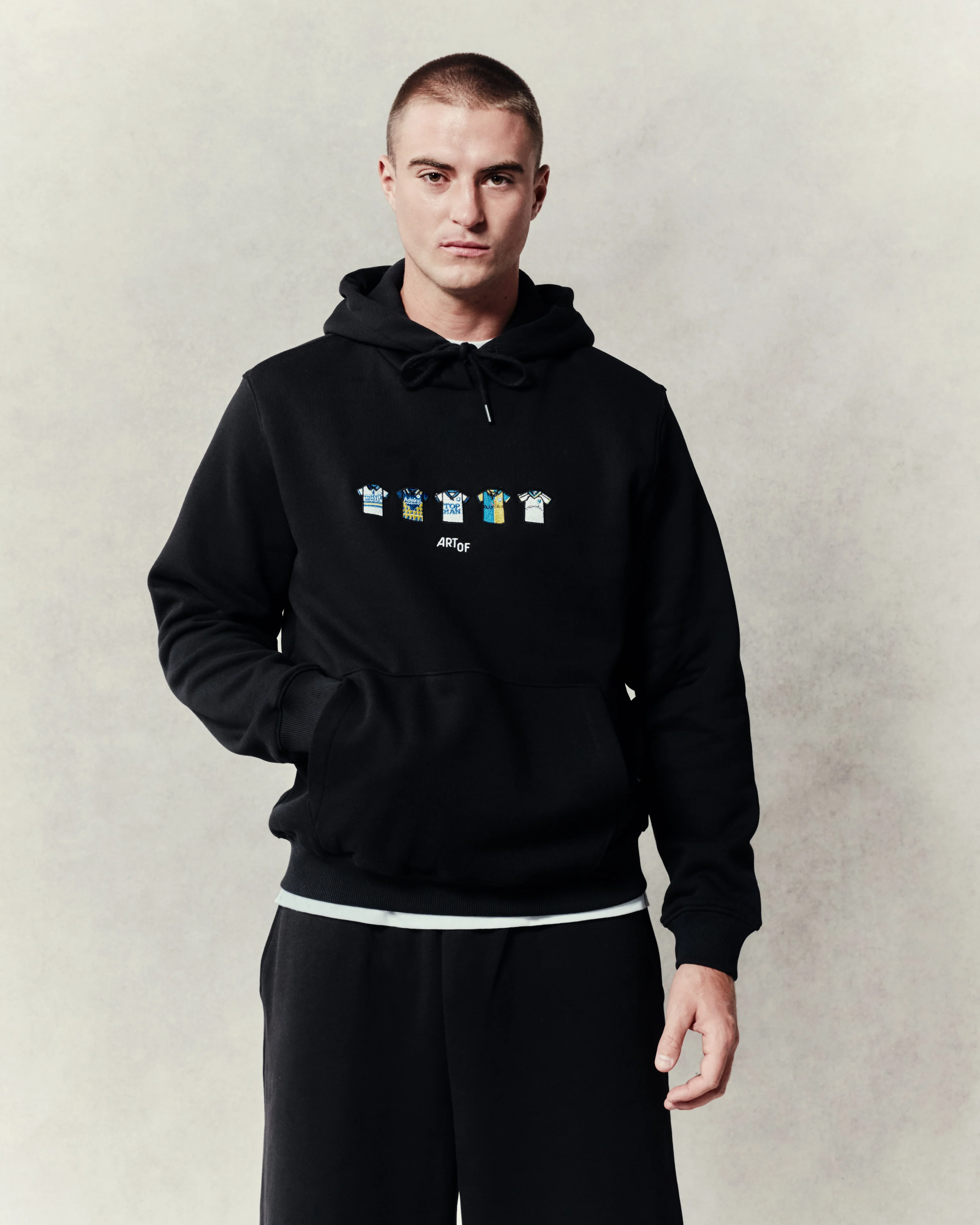 Leeds Embroidered Classics Hoodie Black - Image 5