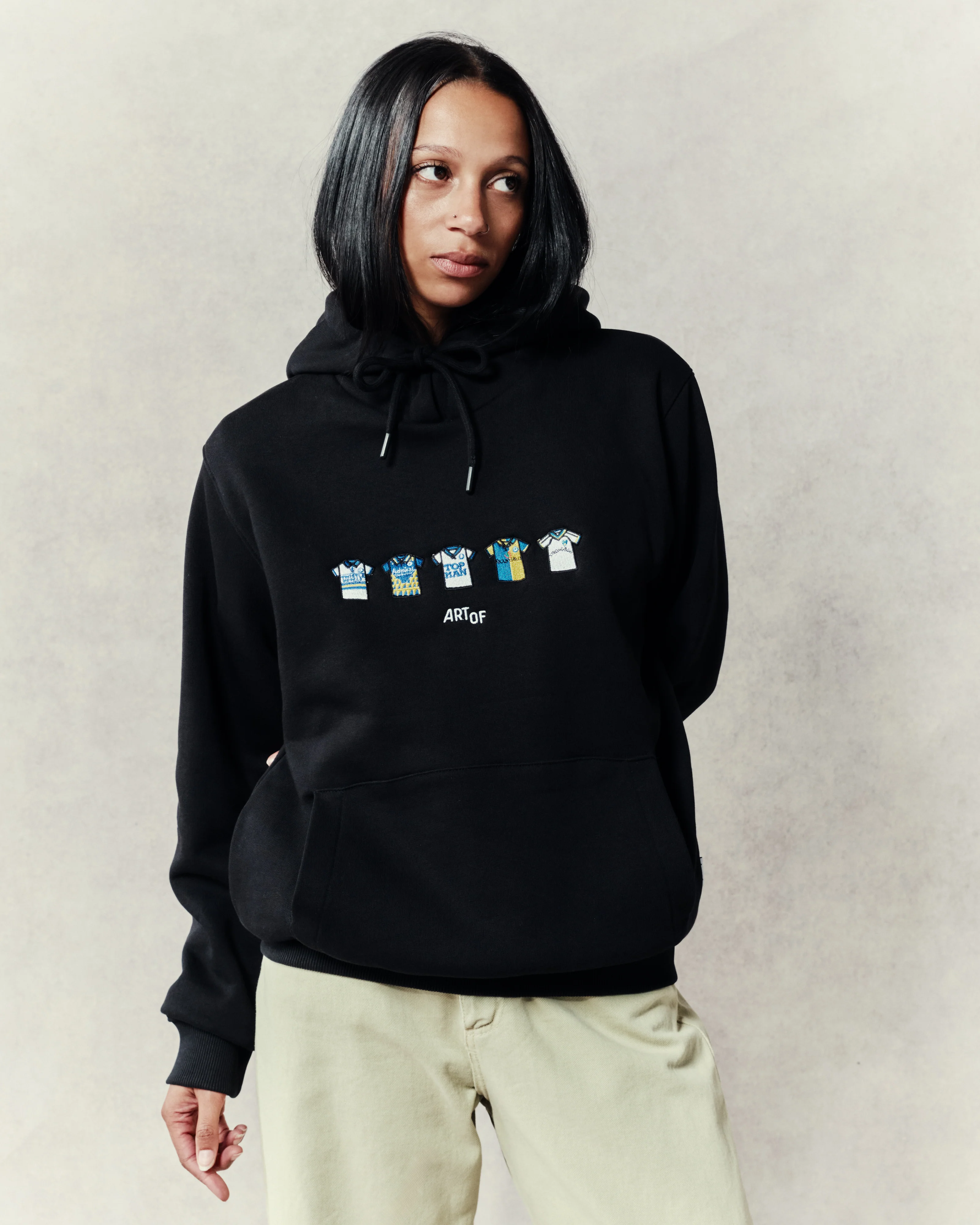 Leeds Embroidered Classics Hoodie Black - Image 6