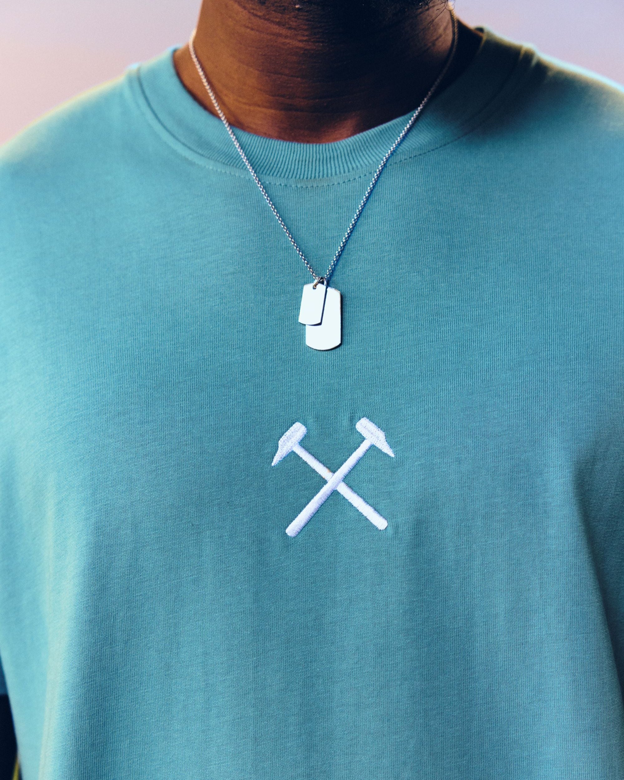 West Ham Embroidered Teal Tee - Image 3